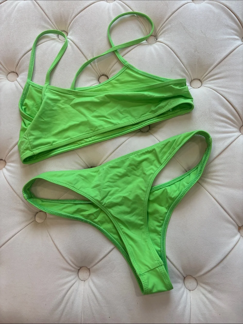 Frankie's Bikinis Neon Lime Cheeky Bikini Bottoms